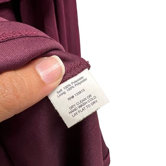 Show Me Your Mumu Caitlin Ruffle Maxi Dress Chiffon Merlot - Picture 7 of 8